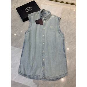 프라다 데님 민소매 셔츠 P12604 2025/신상