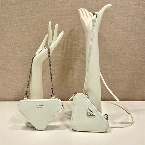 프라다 더블 지퍼 트라이앵글 미니백 1NR015