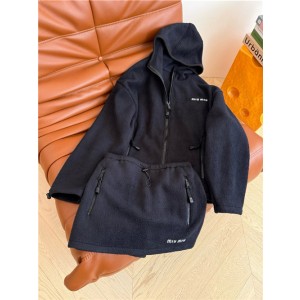 미우미우 후드 자켓 스커트 세트 M25705 2025/신상